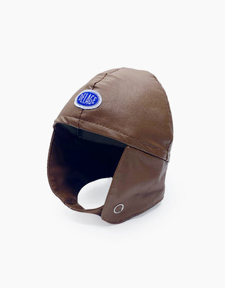 Doll - Albert brown faux leather helmet