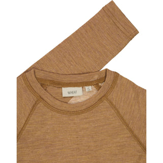 Wool T-Shirt LS - Camel Melange