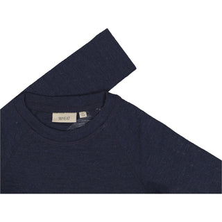 Wool T-Shirt LS - Navy Melange