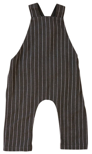 Charcoal Stripe Linen Cotton Overalls