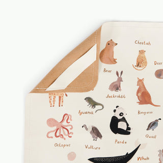 Extra Small Leather Mat in Animal Alphabet