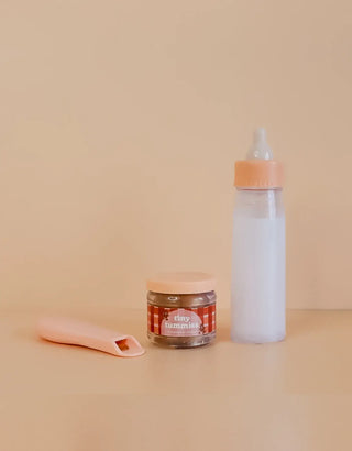 Tiny Tummies Puree and Milk Bottle set - Gingerbread!