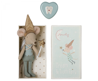 Tooth fairy mouse in matchbox- Blue