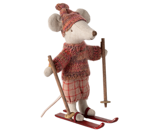 Winter mouse with ski set, Big sister-Rose