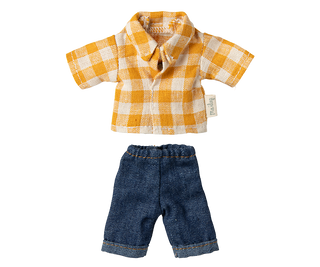 PREORDER* Yellow checked shirt and pants, Dad mouse