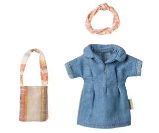 PREORDER* Denim dress and bag, Mum mouse