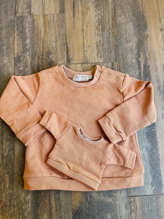 Doll & Child Combo Sweater Terra Cotta