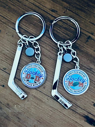 Hockey Mom & Dad Keychains