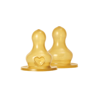 BIBS Baby Bottle Nipple Round Latex 2 pack