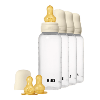BIBS BPA-Free PP Baby Bottle Round Latex 4 pack Ivory