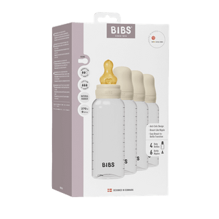 BIBS BPA-Free PP Baby Bottle Round Latex 4 pack Ivory
