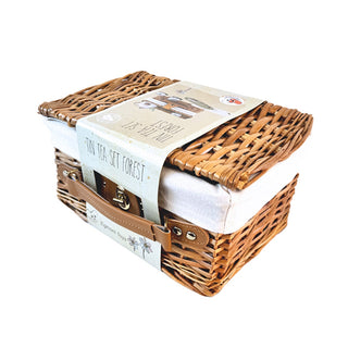 Tin Tea Set - Forest in a Wicker Basket