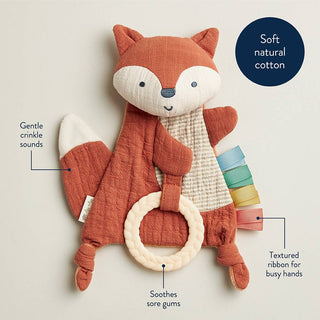 Fox Bitzy Crinkle Sensory Toy with Teether