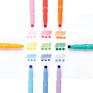 Confetti Stamp: 9 Double-Ended Markers