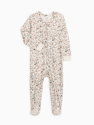 Organic Cotton Footed Sleeper - Hailey Floral / Fawn