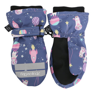 Water Repellent Ski Mittens Unicorn Indigo