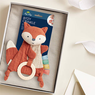 Fox Bitzy Crinkle Sensory Toy with Teether