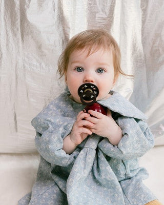 BIBS Pacifier Original COLOUR Holiday Bow Latex 2 PK Ivory/Plum