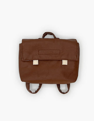 Vintage brown faux leather doll satchel