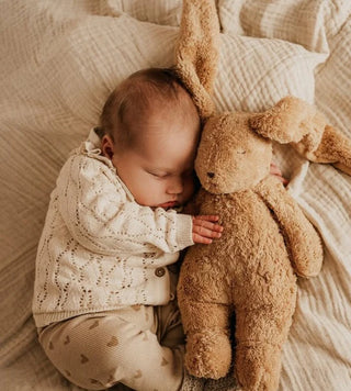 Moonie Organic Humming Bunny With Lamp - Cappuccino