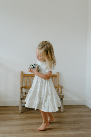 Short Sleeve Twirl Dress- Valley Blooms