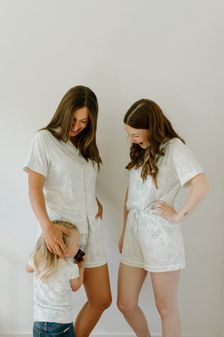 Ladies Short Sleeve PJ Set - Valley Blooms
