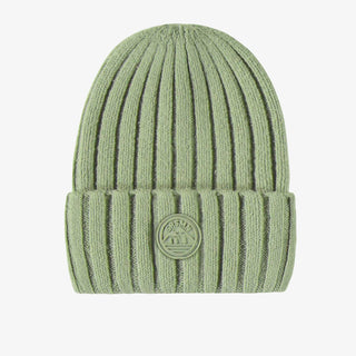 SAGE GREEN KNITTED TOQUE IN COTTON CASHMERE-EFFECT, CHILD