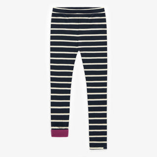 Reversible Jersey Legging - Navy & White Striped