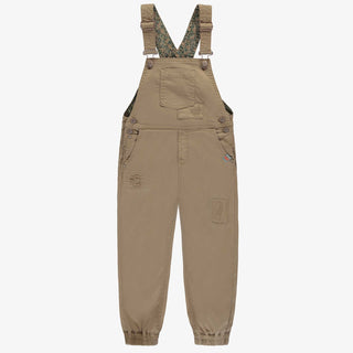 Sand casual overalls in stretch twill