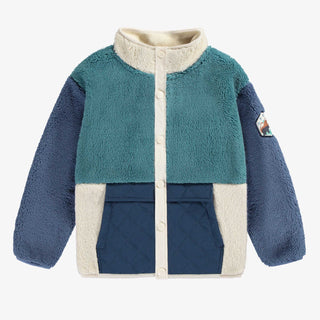 Sherpa Turquoise and Blue Colour-Block Jacket