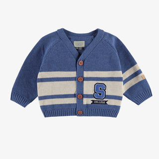 Blue Stripped Knit Cardigan