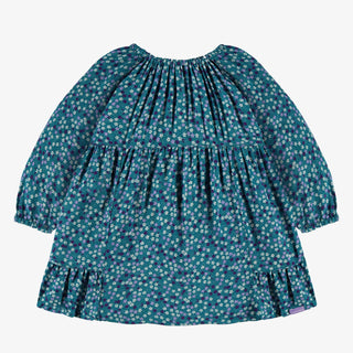 Turquoise Floral-patterned dress