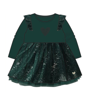 Green Dress in Velvet and Sequin