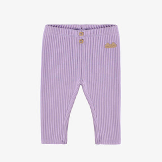 Purple Rib-Knit Leggings