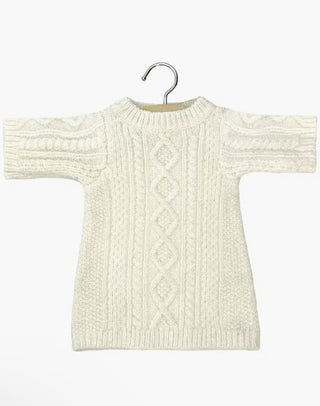 Gaby dress in ecru cable knit