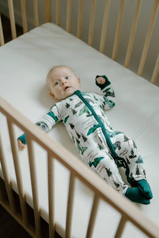 Sleeper with Fold-over Cuffs- Borealis Bear