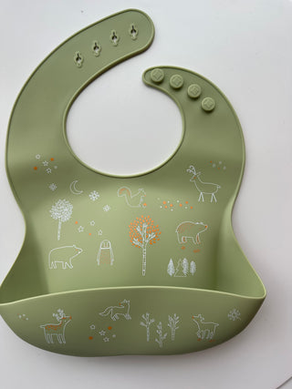 PVB Silicone Bib- Winter Forest