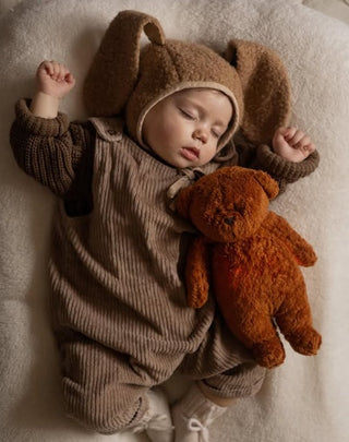 Moonie Organic Humming Bear With Lamp - Caramel