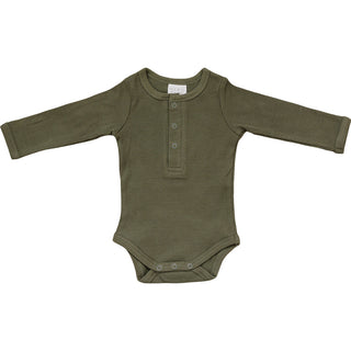 Winter Green Organic Snap LS Ribbed Bodysuit