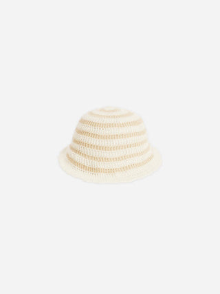 Crochet bucket- sand stripe