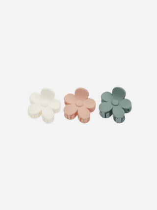 Flower Clip set- Aqua, Ivory Blush