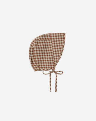 Brimmed Bonnet - Brown Gingham