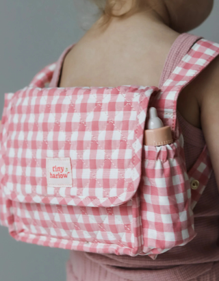 Tiny Tummies nappy bag - Gingham and cherries - Tiny Harlow