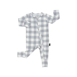 Footless Zipper Sleeper - Denim Plaid