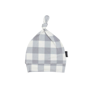 Knotted Hat - Denim Plaid