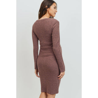 Ribbed Long Sleeve Maternity Knit Dress