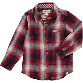 Me & Henry- Red/Navy Plaid Woven Shirt