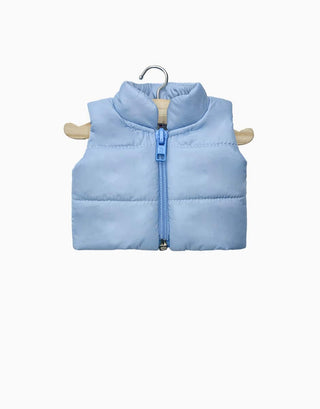 Doll Ice blue Bernard sleeveless puffer jacket with pouch