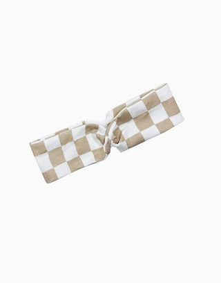 Doll - Andrée beige and white checkered headband