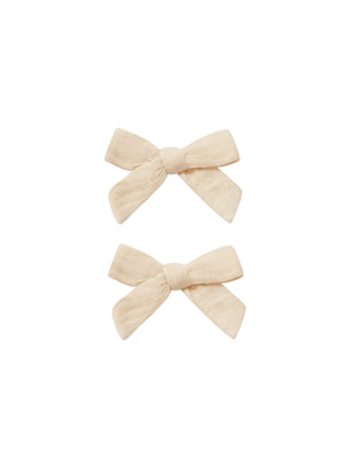 bow with clip || ecru